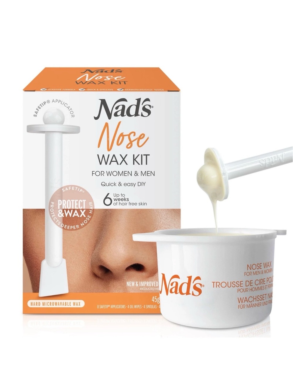 NIB Nad's Nose Wax Kit Quick, Easy Hair Removal for Men & Women